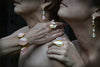 3 Drop Earrings ( S-size) : Chalcedony x RoseQuartz