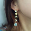 5 Drop Earrings : Topaz x Chalcedony